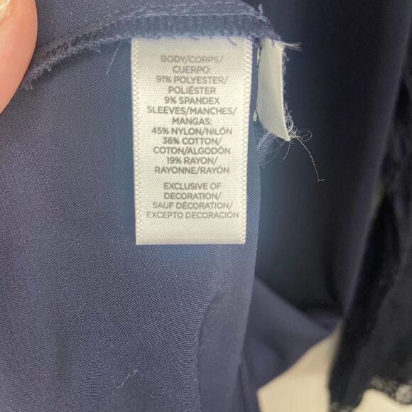 Loft - blue lace long sleeve dress - Picture 8 of 10